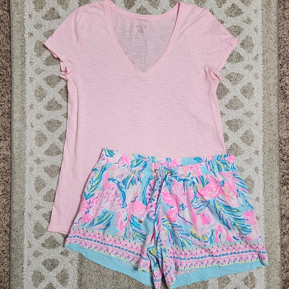 Lilly Pulitzer Outfit Shorts Set Etta Top & Katia Shorts Women's XS/Small